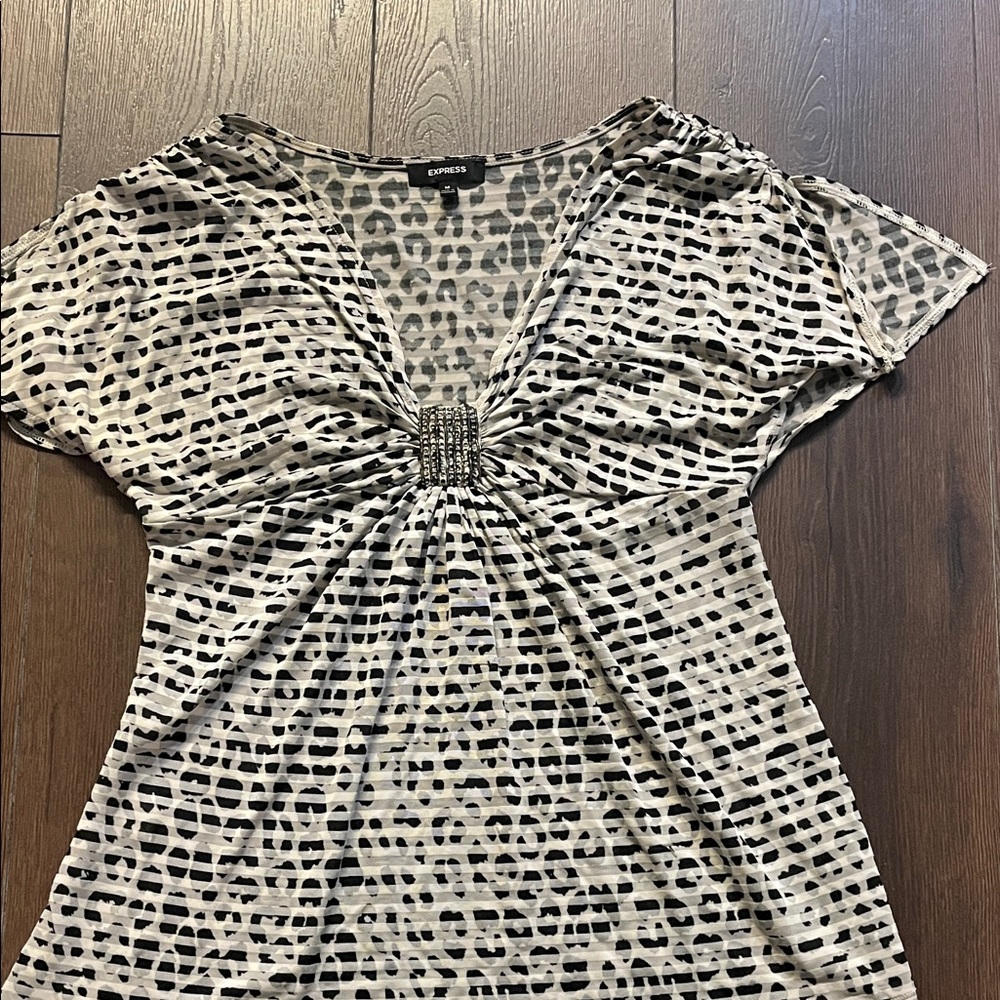 Express Monochrome Patterned Women's Blouse